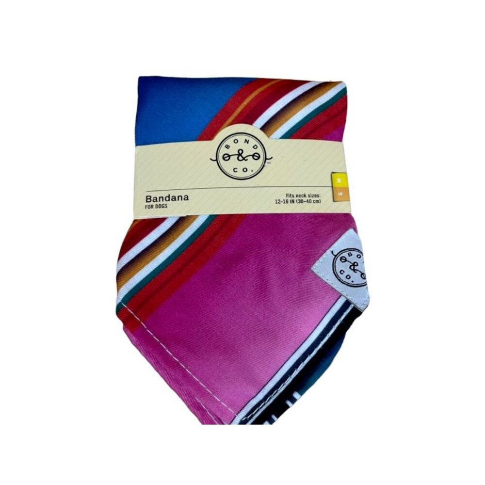 New Bond & Co Dog Bandana - Striped, Small/Medium (12-16 inch neck)